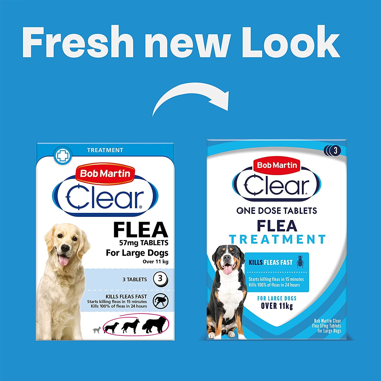 Clear | Flea Tablets for Large Dogs (11Kg+) | Effective Treatment, Kills 100% of Fleas within 24 Hours (3 Tablets)