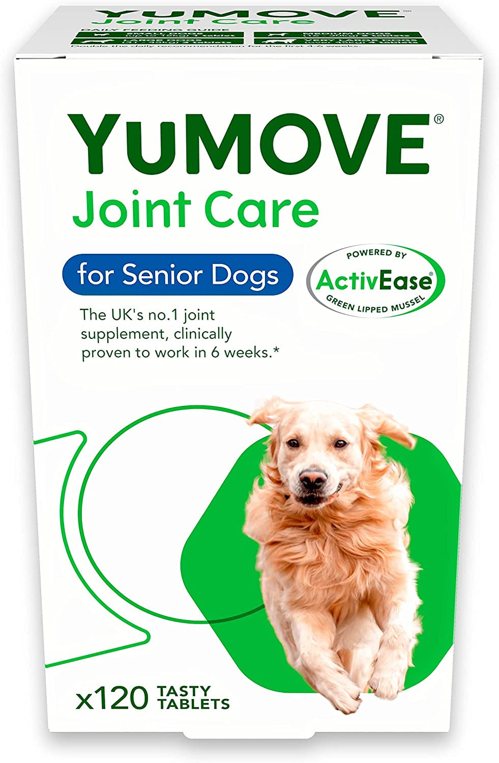 Senior Dog | High Strength Joint Supplement for Older, Stiff Dogs with Glucosamine, Chondroitin, Green Lipped Mussel | Aged 9+ | 120 Tablets,Package May Vary