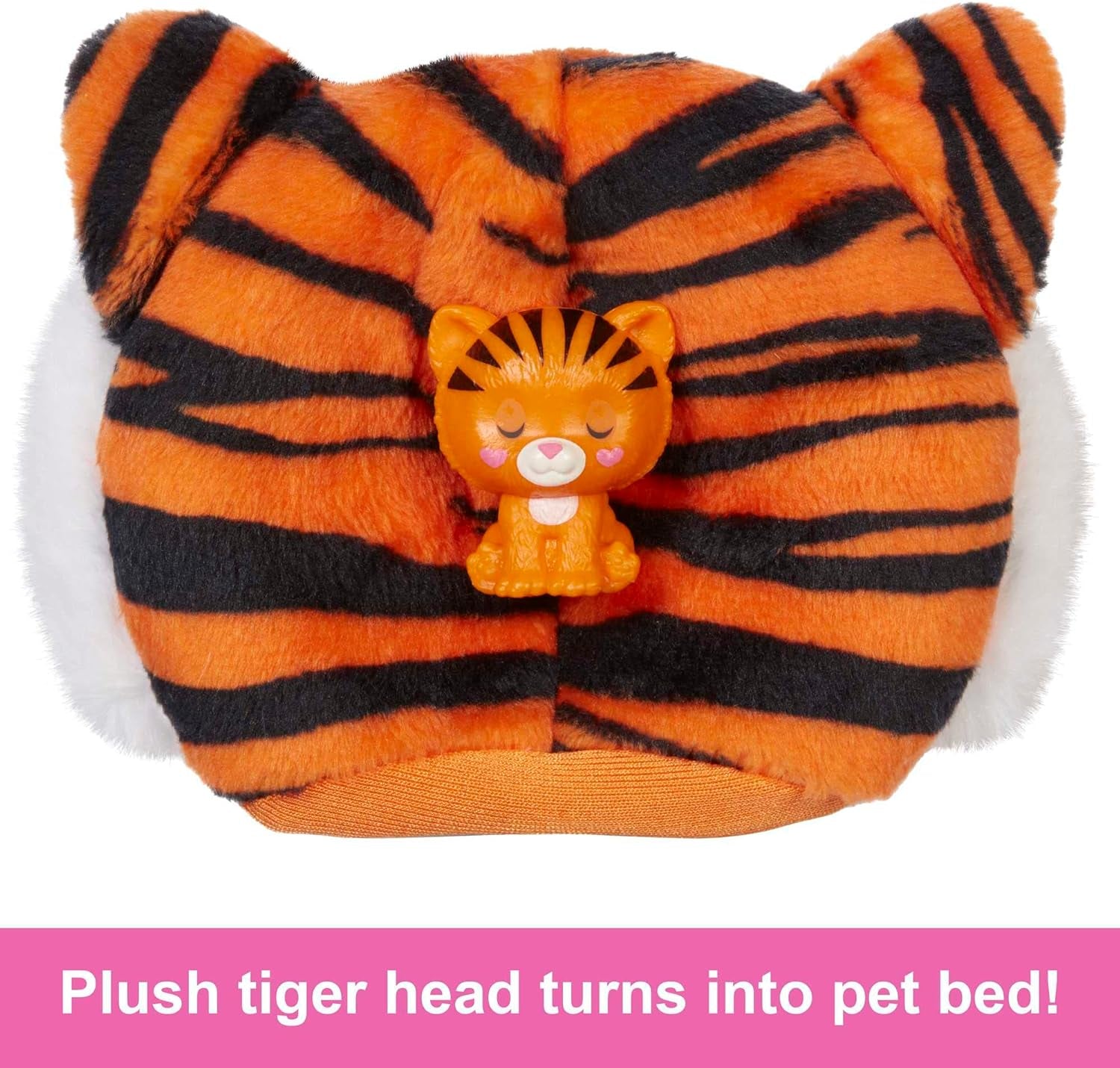 Dolls and Accessories, Cutie Reveal Doll with Tiger Plush Costume & 10 Surprises Including Color Change, Jungle Series, HKP99