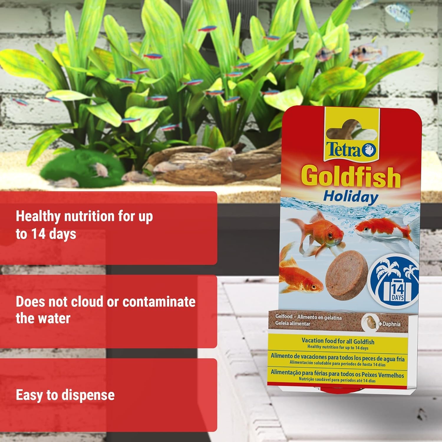 Goldfish Holiday - Holiday Food for All Goldfish, Healthy Nutrition for up to 14 Days, 2 X 12 G Gel Food Block