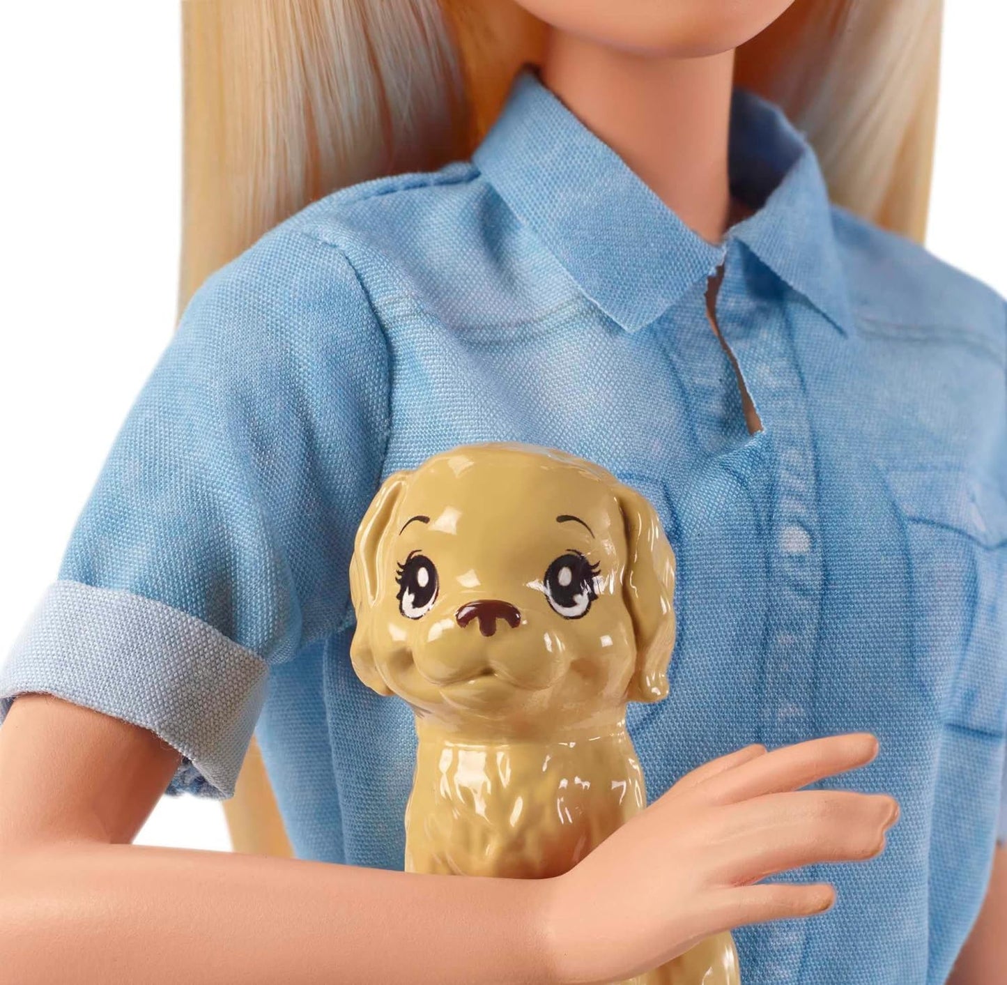 ​ Travel Doll, Blonde, with Puppy, Opening Suitcase, Stickers and 10+ Accessories, for 3 to 7 Year Olds, FWV25