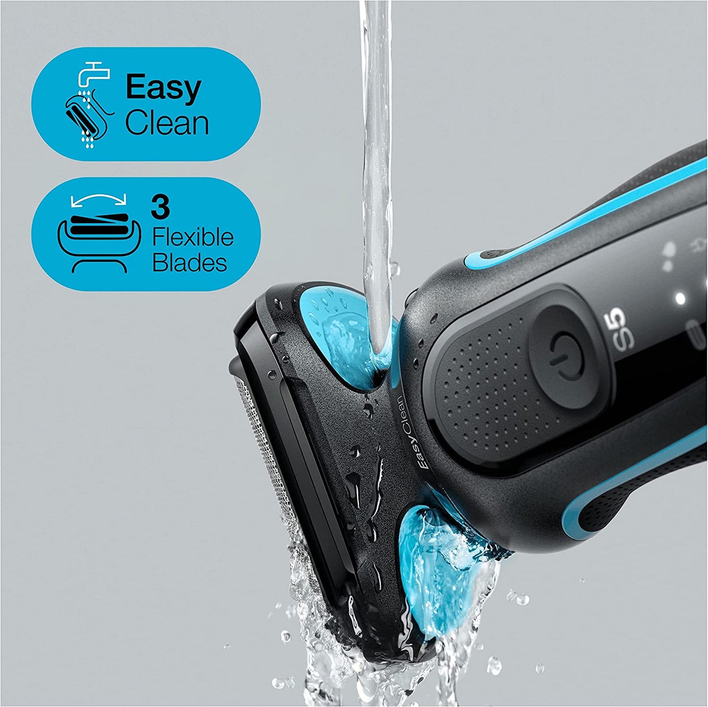 Series 5 Electric Shaver, with Beard Trimmer, Charging Stand, Wet & Dry, 100% Waterproof, Easy Clean System, 2 Pin Bathroom Plug, 50-M4500Cs, Mint Razor, Rated Which Best Buy