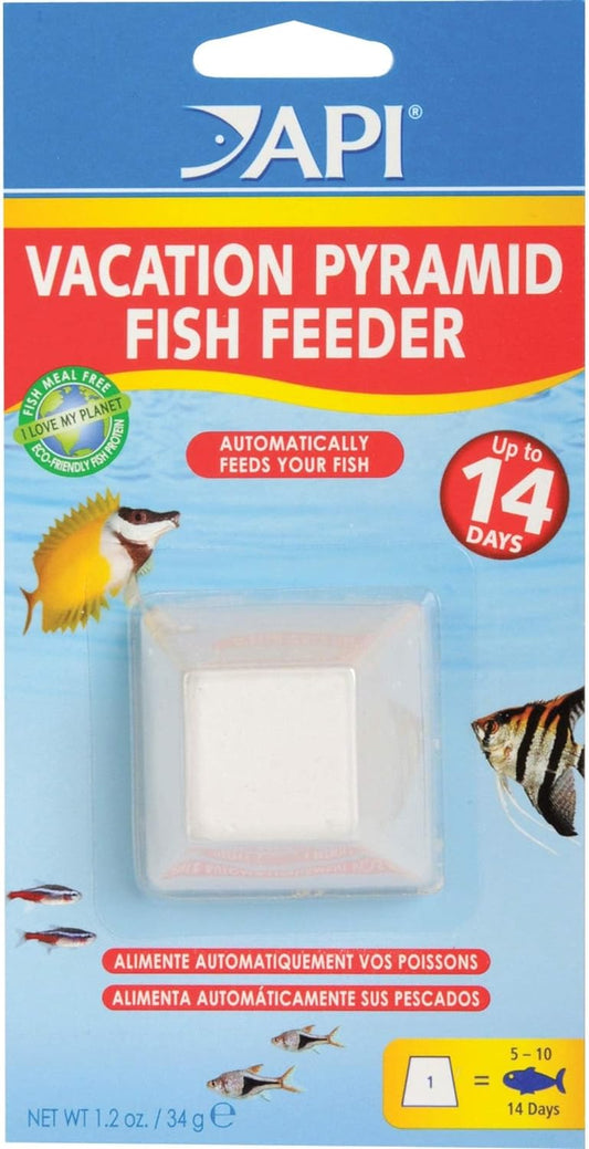 HOLIDAY PYRAMID FISH FEEDER 14-Day Automatic Fish Feeder 34-Gram 1-Count Pack,White