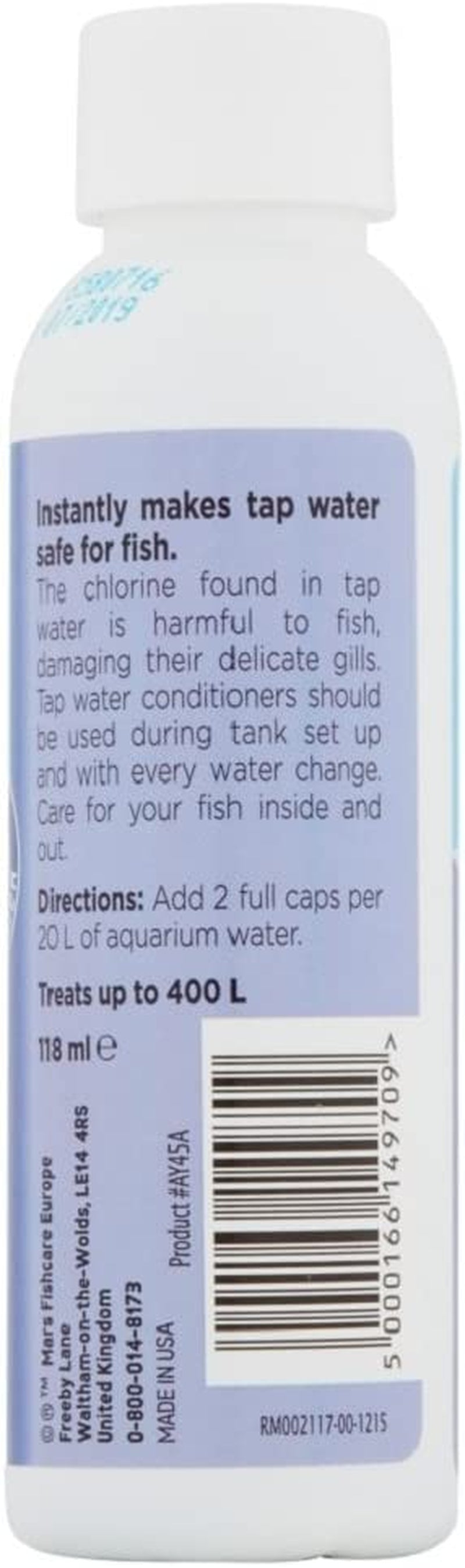 TAP WATER SAFE, Aquarium Water Conditioner, 118 Ml Bottle,White