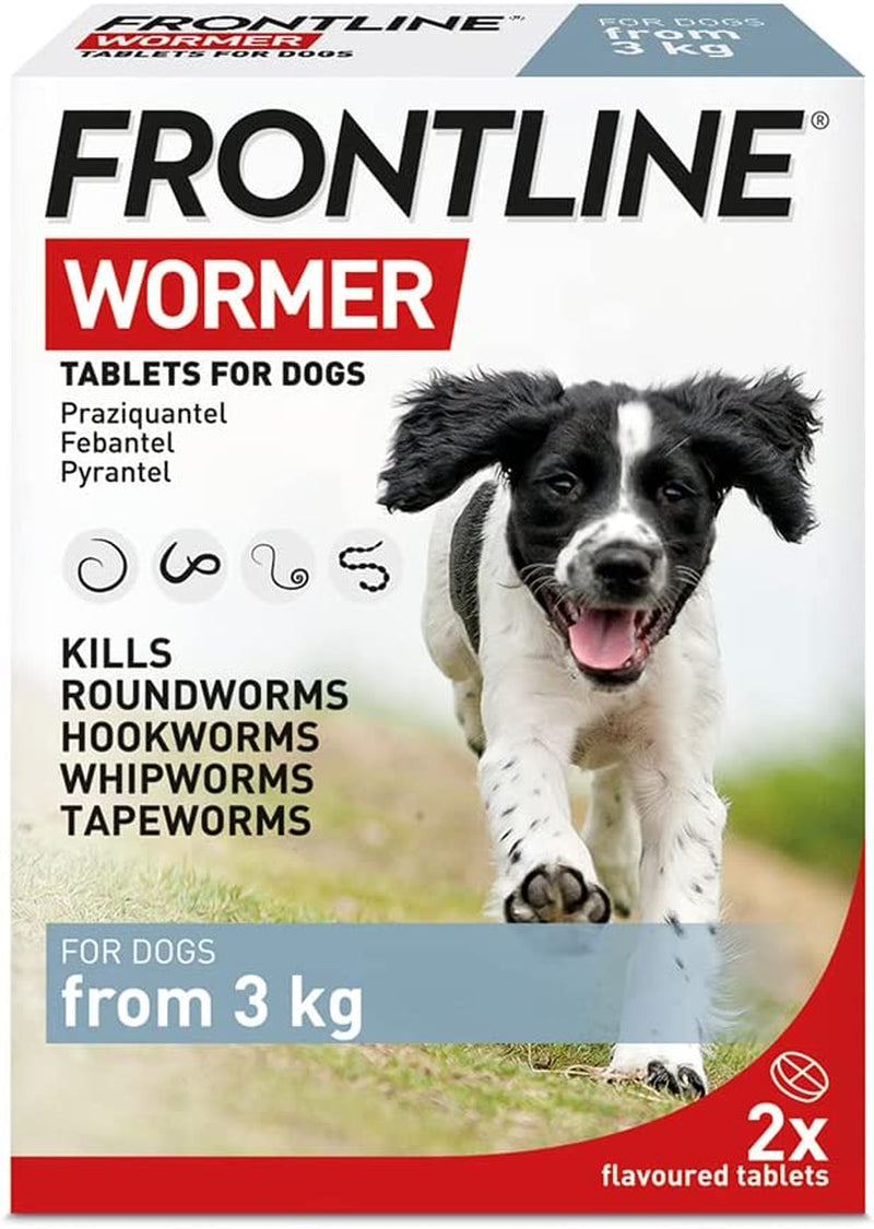 WORMER - Worming Tablets for Dogs - 2 Tablets, White
