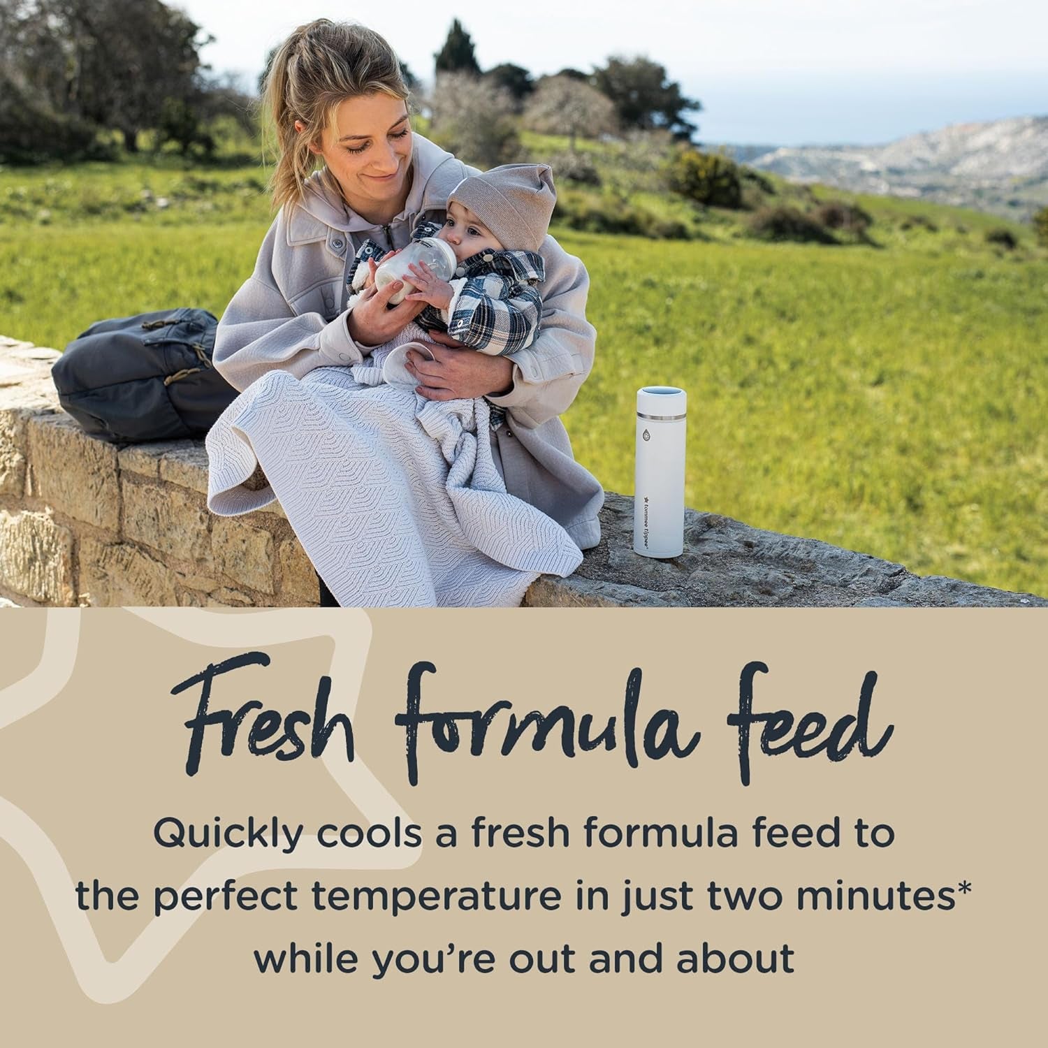 Goprep Formula Feed Maker Set, Prepares the Perfect Formula Baby Bottle in 2 Minutes, Portable, Hot and Cool Flasks with LED Digital Temperature Display