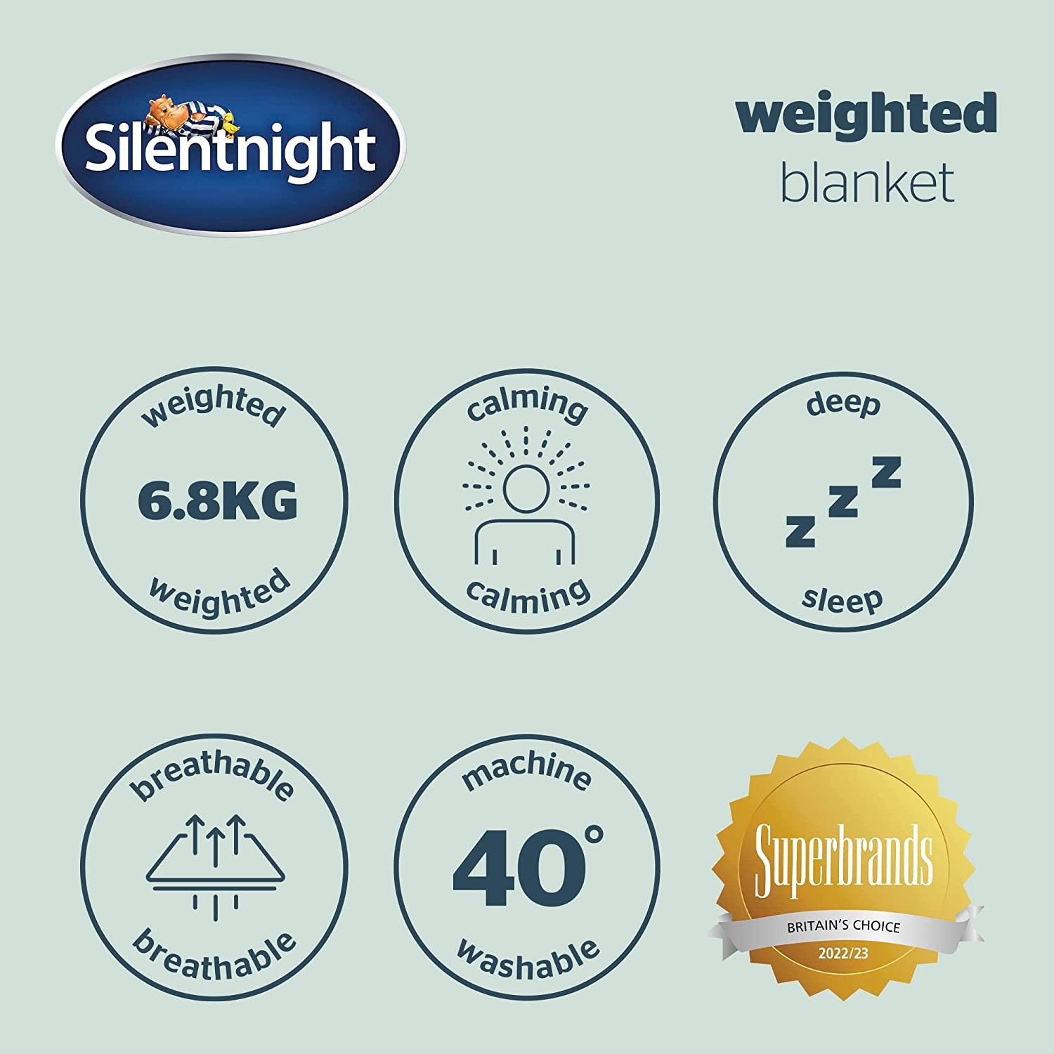 Weighted Blanket - Anxiety Relief Therapy Insomnia Stress Relief Blanket for Adults - Sensory Heavy Quilted Wellbeing Blankets, 6.8Kg (150Cm X 200Cm) (Adult), Grey